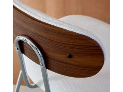 Taburete de bar con tejido repelente al agua y patas metal cromado,