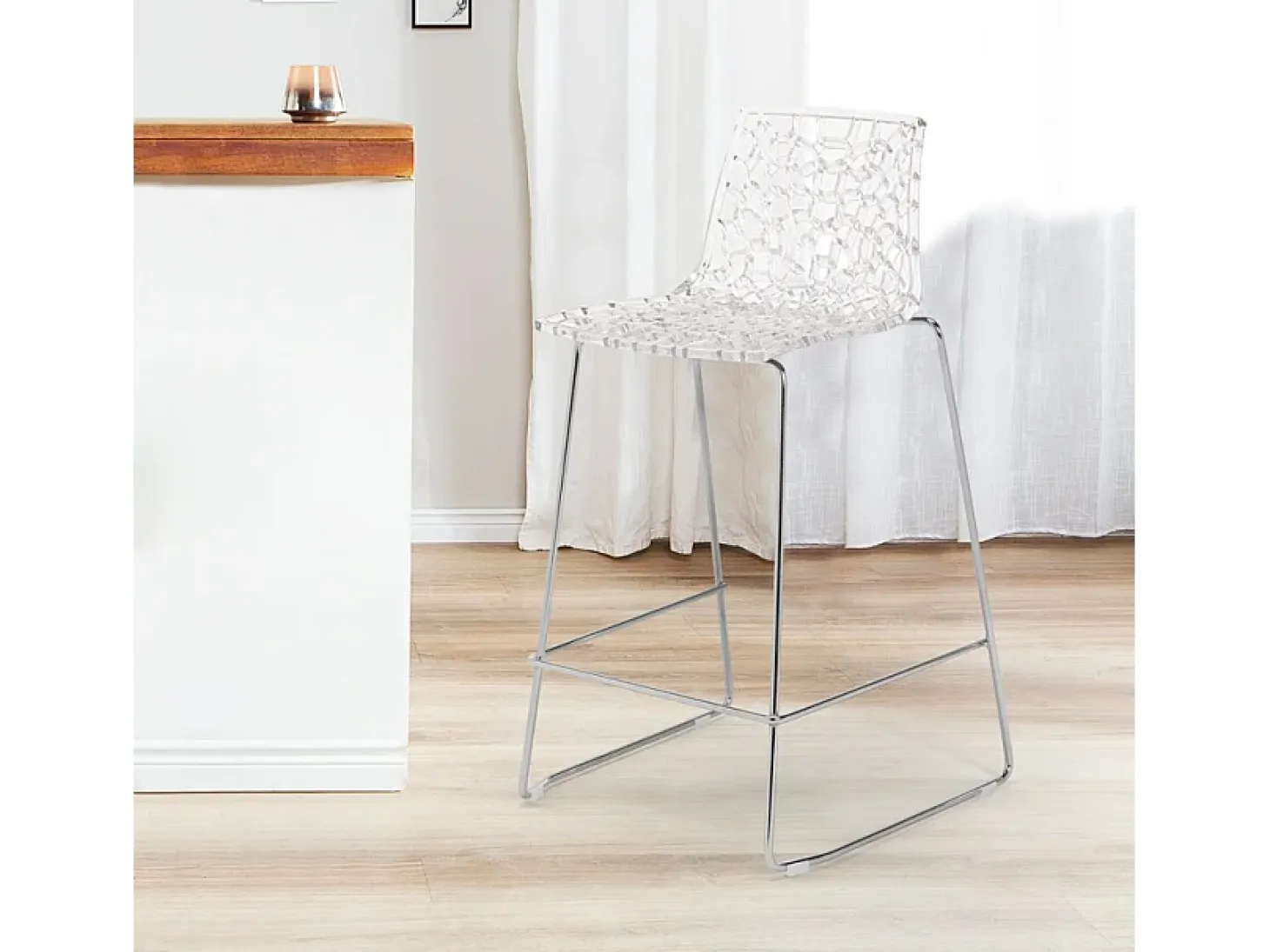 Taburete de bar de diseño Grand Soleil 64cm Mini Spider - Transparente