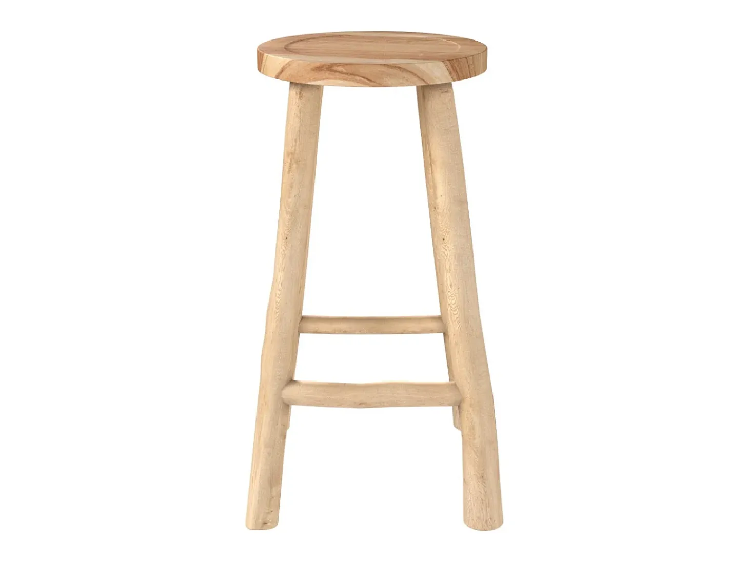 Taburete de bar de media altura de teca 67 cm - Ika