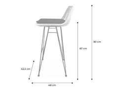Taburete de bar de metal y ratán, set de 2 negro