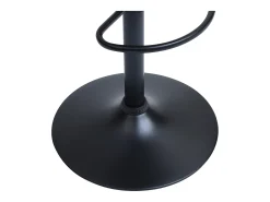 Taburete de bar de pana y metal - Altura ajustable - Negro - MASURIE