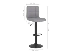 Taburete de bar de tela gris claro