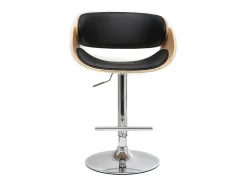 Taburete de bar diseño negro y madera clara BENT