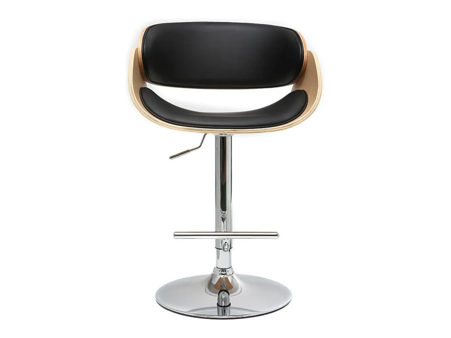 Taburete de bar diseño negro y madera clara BENT