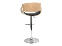 Taburete de bar diseño negro y madera clara BENT