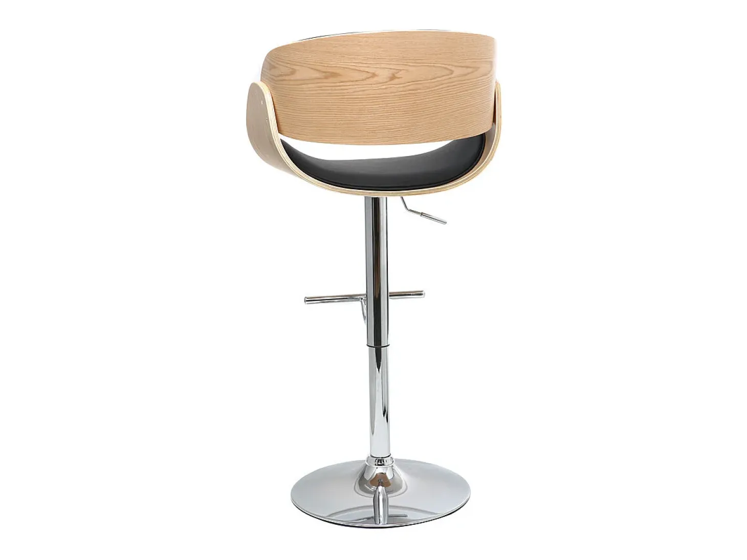 Taburete de bar diseño negro y madera clara BENT