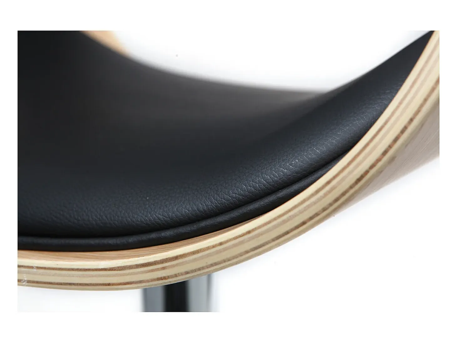 Taburete de bar diseño negro y madera clara BENT