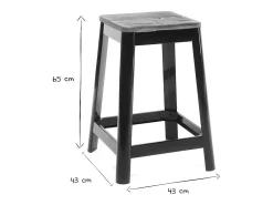 Taburete de bar diseño negro A65cm NICK