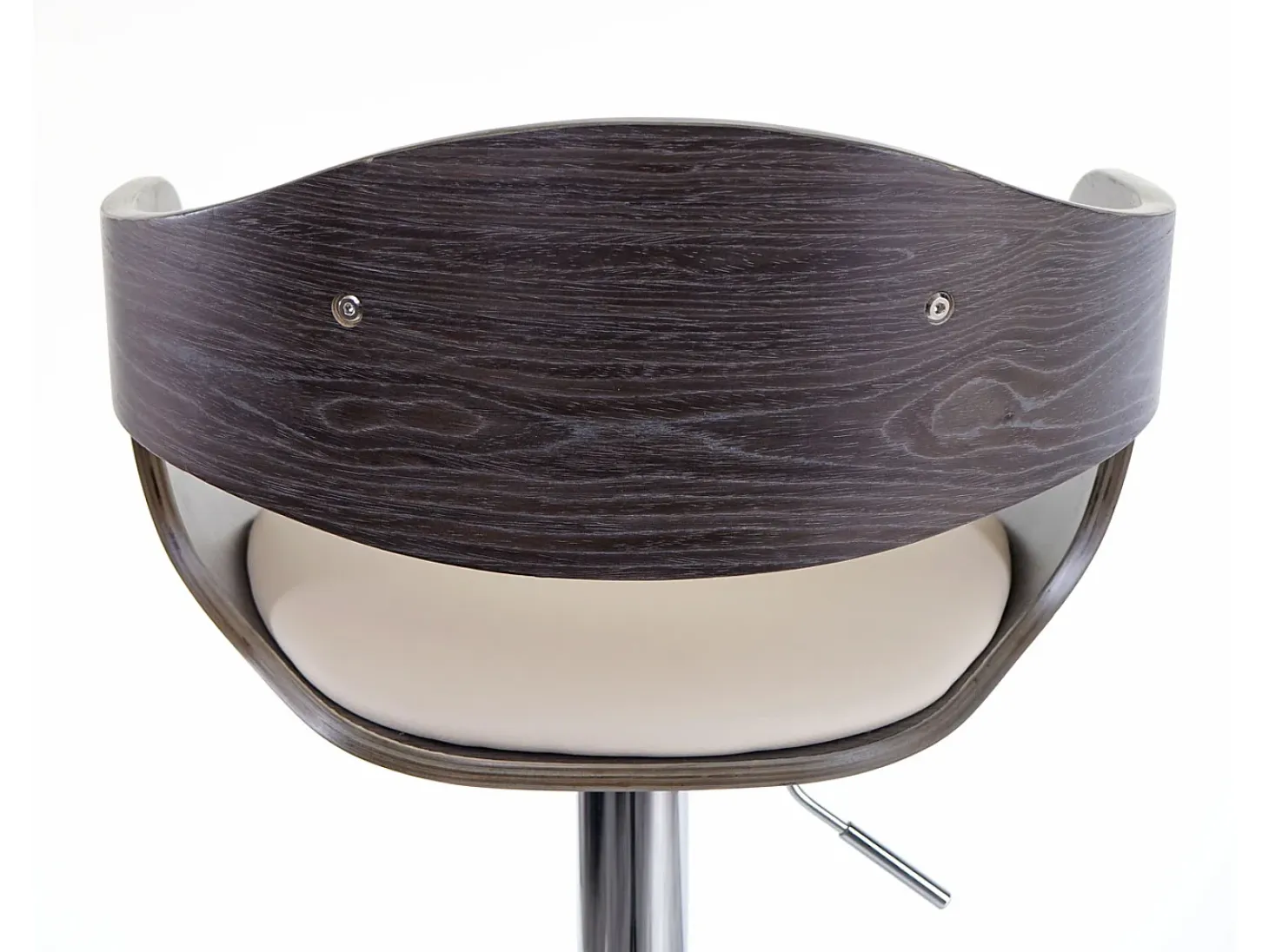 Taburete de bar MCW-A47, gris, imitación cuero crema