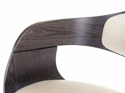 Taburete de bar MCW-A47, gris, imitación cuero crema