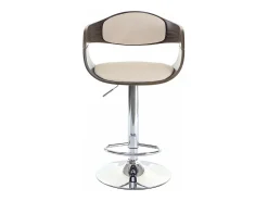 Taburete de bar MCW-A47, gris, imitación cuero crema
