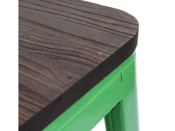 Taburete de bar MCW-A73 (juego de 4), verde