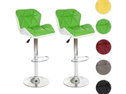 Taburete de bar MCW-A92 (set de 2), verde
