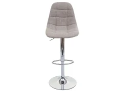 Taburete de bar MCW-A67 (set de 2), gris crema, textil
