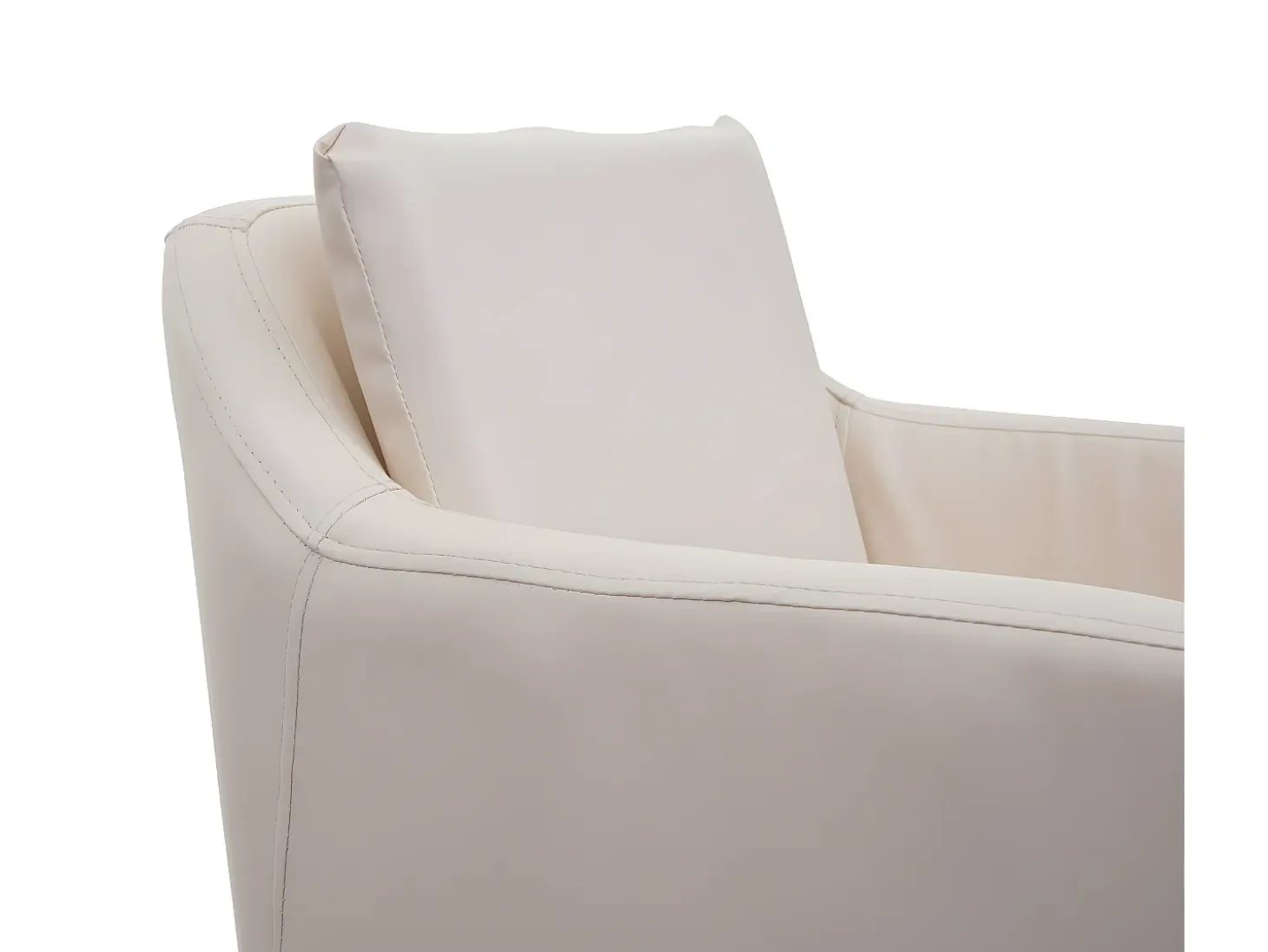 Taburete de bar MCW-H93, imitación de cuero crema-beige