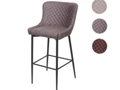 Taburete de bar MCW-H79, tela/textil gris oscuro