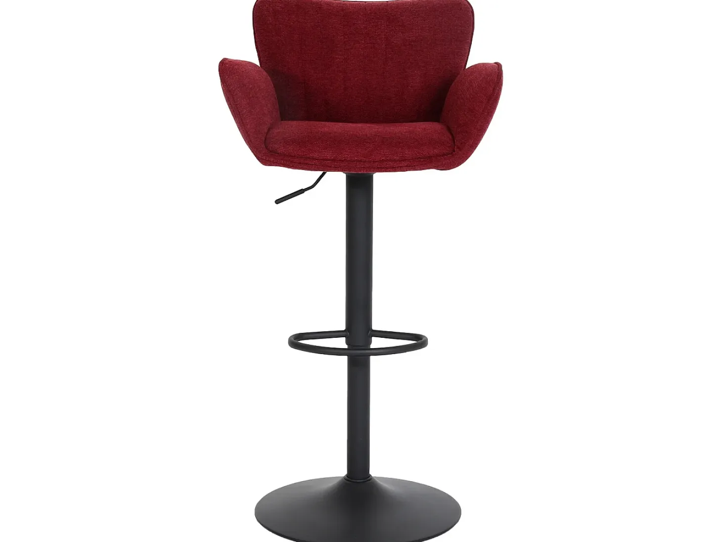 Taburete de bar MCW-M67, burdeos base negro
