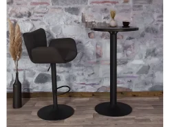 Taburete de bar MCW-M67, burdeos base negro
