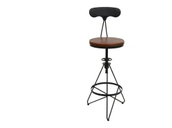 Taburete de bar MCW-N18 (juego de 2), marrón, estructura negra