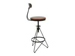 Taburete de bar MCW-N18 (juego de 2), marrón, estructura negra