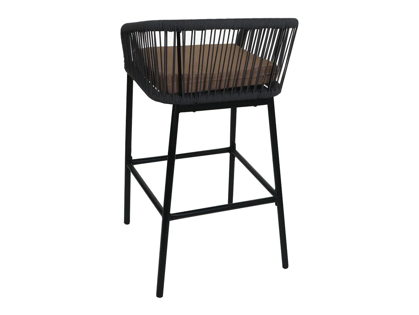 Taburete de bar MCW-O22 (juego de 2), antracita, cojín topo