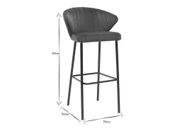 Taburete de bar moderno terciopelo azul petróleo 78 cm DALLY