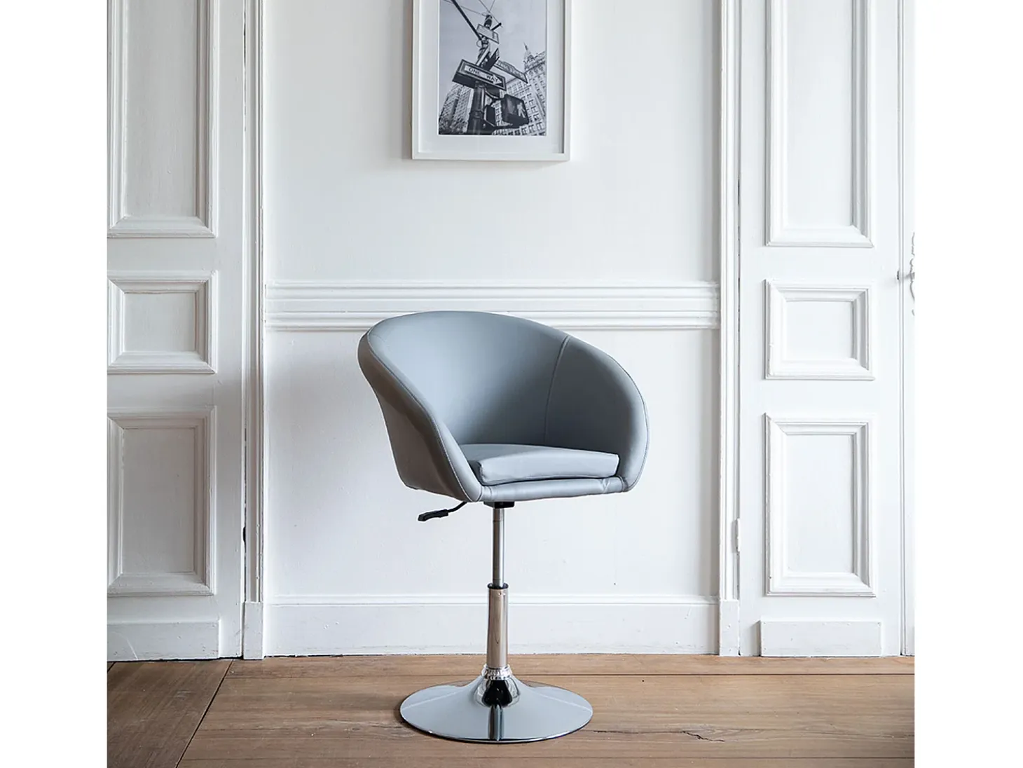 Taburete de bar polipiel gris GABIN - HAPPY GARDEN