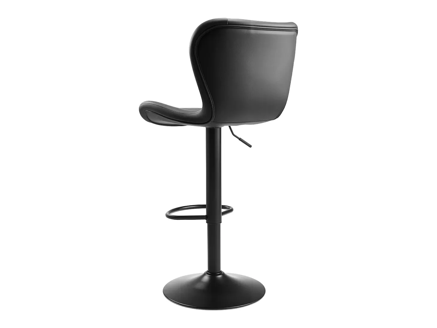 Taburete de Bar SucceBuy, Lote de 4, Silla de Bar Moderna en Piel de PU, Asiento de Cocina Giratorio, Altura Ajustable, con Respaldo Y Reposapiés, Negro