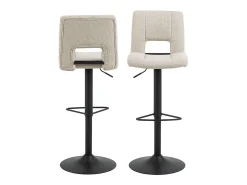 Taburete de bar Sylvia altura regulable función giratoria beige.