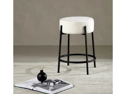 Taburete de bar Tucson altura 60cm, color blanco.
