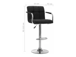 Taburete de barra de cocina de tela negro