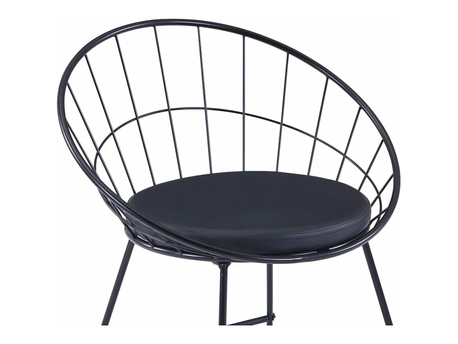 Taburete de barra de cocina 2 unidades cuero sintético negro