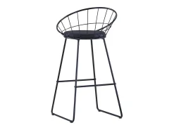 Taburete de barra de cocina 2 unidades cuero sintético negro