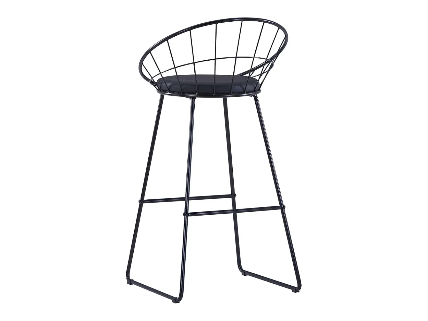 Taburete de barra de cocina 2 unidades cuero sintético negro
