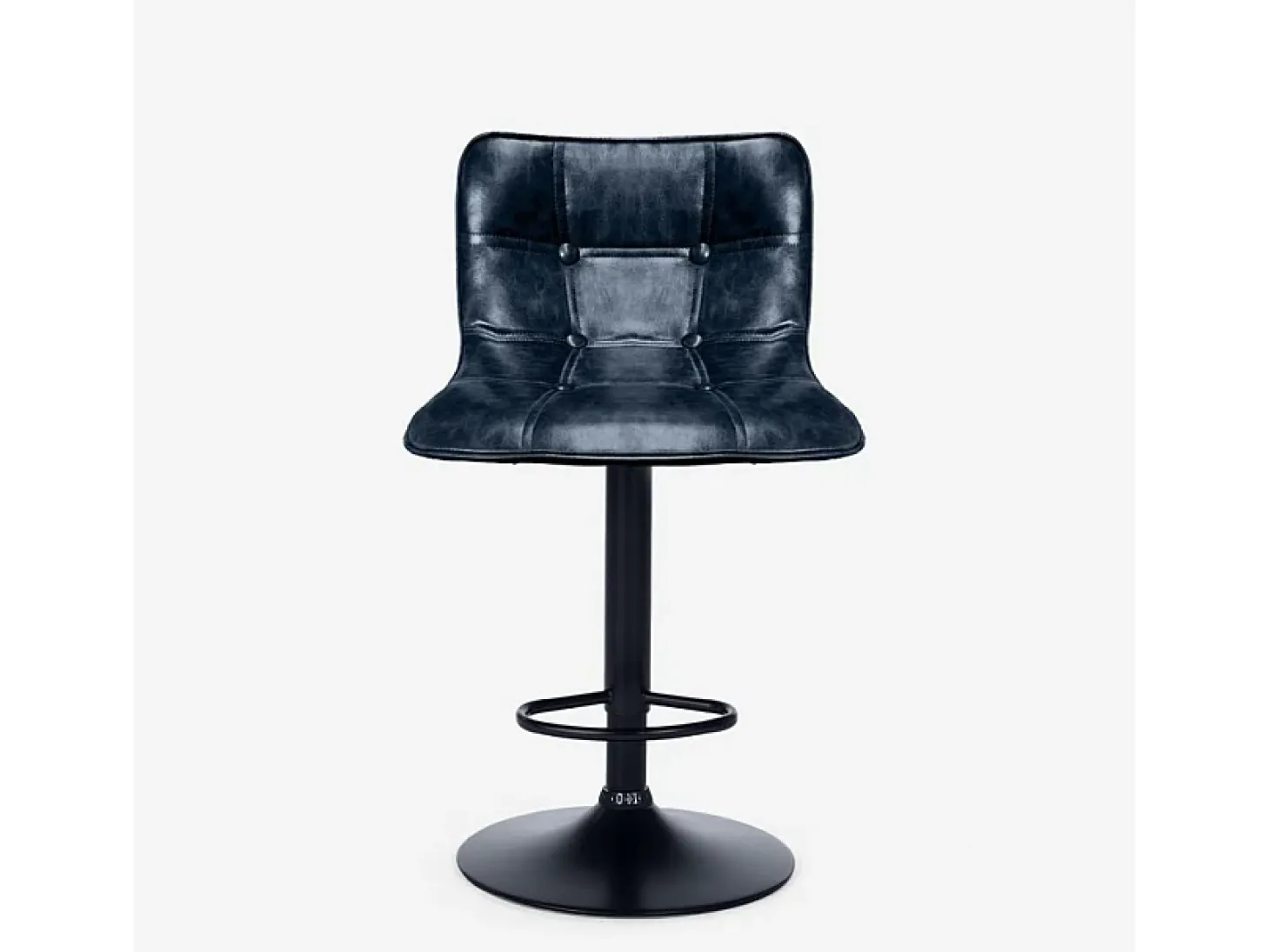 Taburete de barra para cocina y bar con altura ajustable giratorio del diseño industrial Ruka - Negro