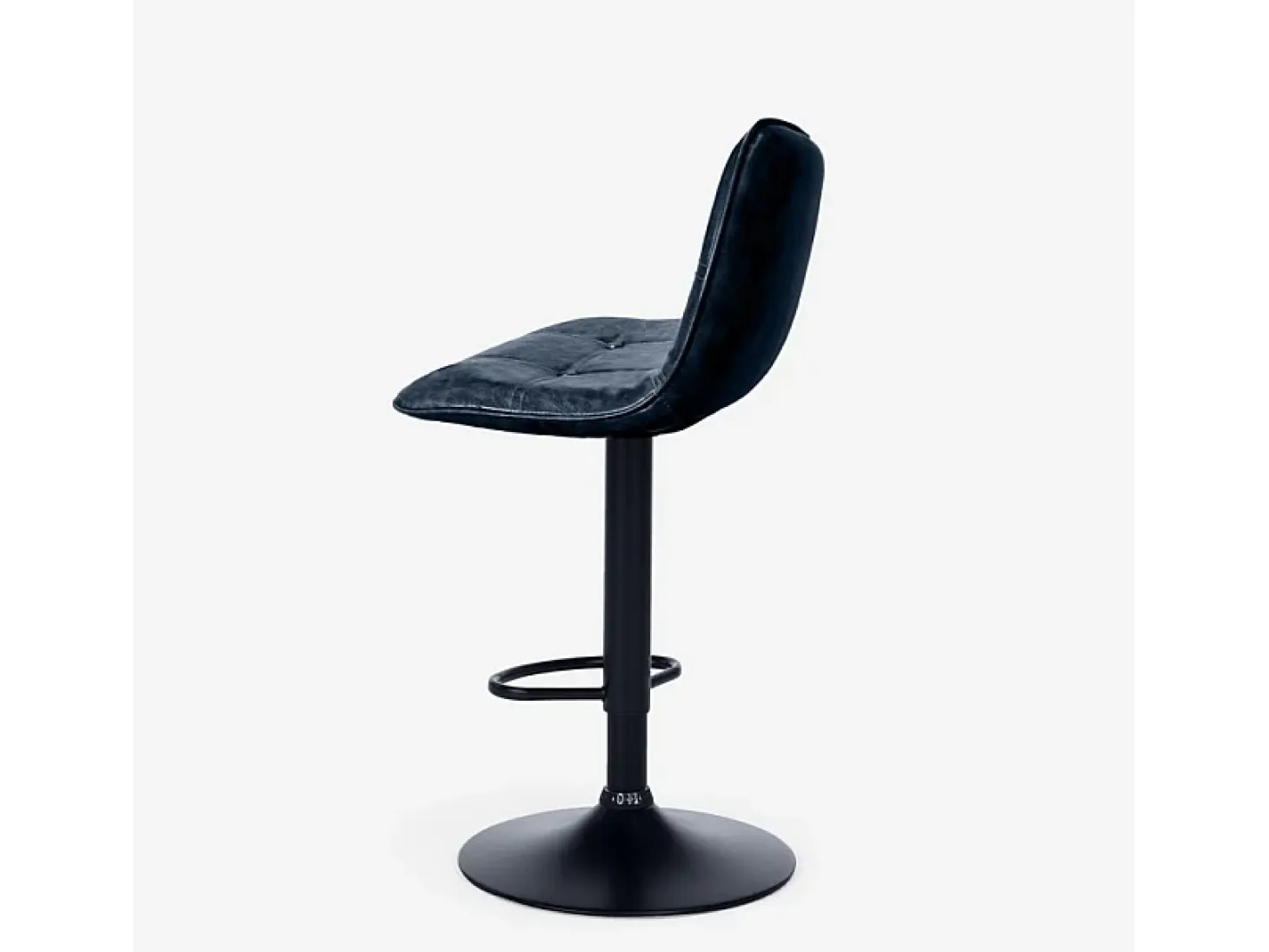 Taburete de barra para cocina y bar con altura ajustable giratorio del diseño industrial Ruka - Negro