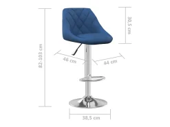 Taburete de cocina 2 unidades de terciopelo azul