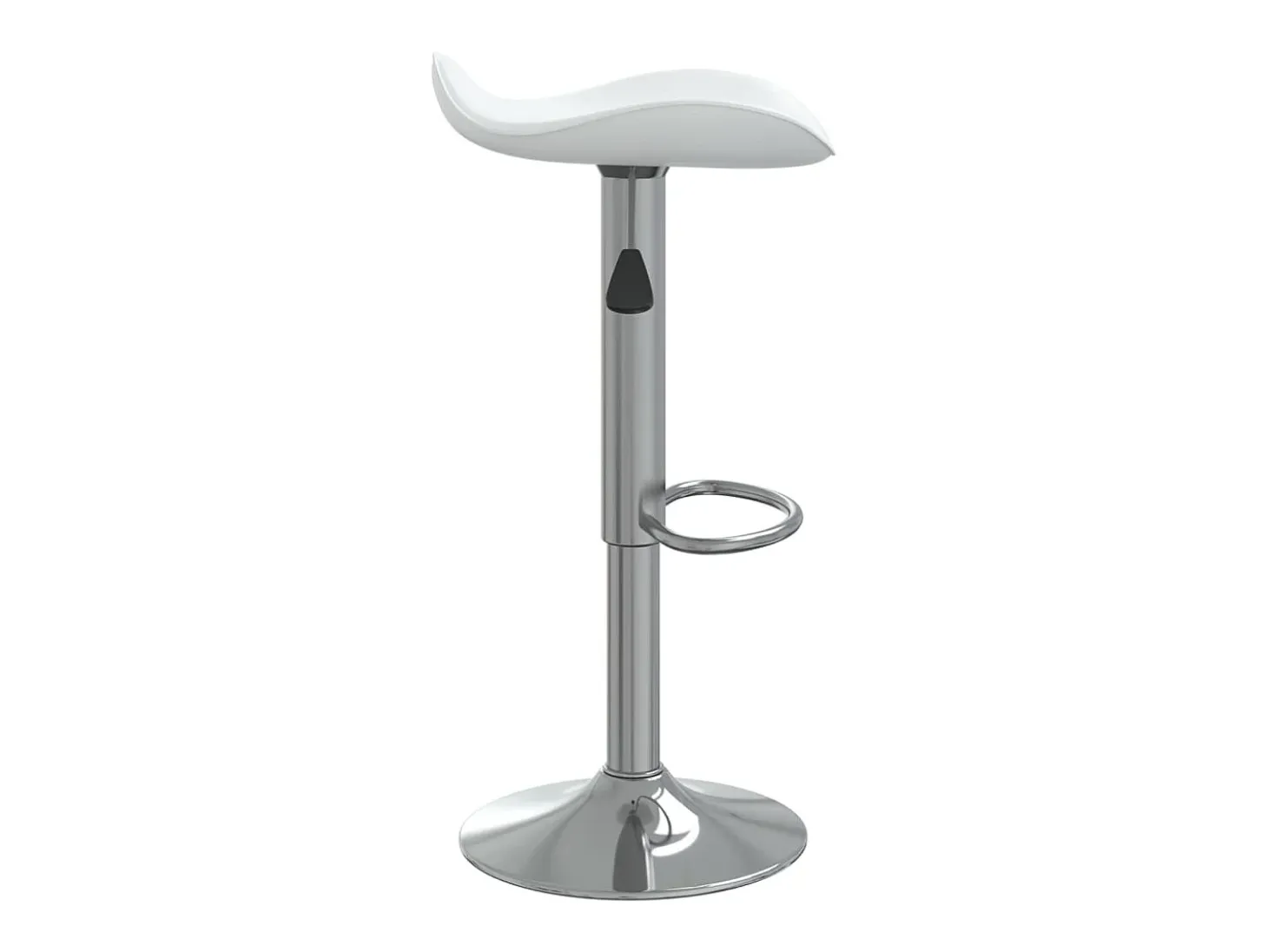 Taburete de cocina de acero cromado y cuero artificial blanco