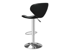 Taburete de cocina de cuero sintético negro