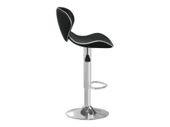 Taburete de cocina de cuero sintético negro