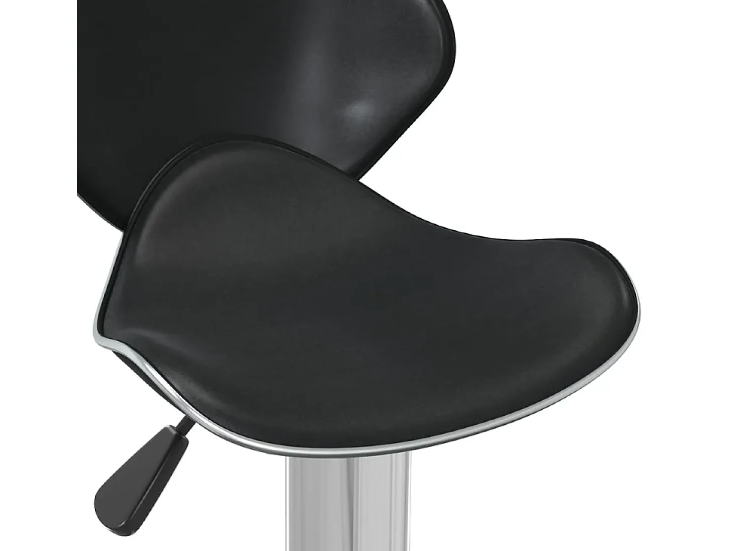 Taburete de cocina de cuero sintético negro