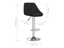 Taburete de cocina de cuero sintético negro