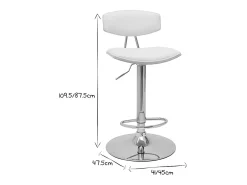 Taburete de cocina de diseño regulable blanco y madera clara VASCO