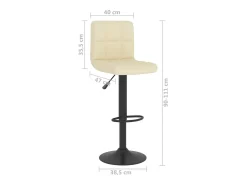 Taburete de cocina de tela color crema