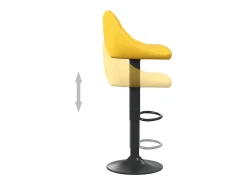 Taburete de cocina de terciopelo amarillo mostaza