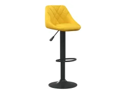 Taburete de cocina de terciopelo amarillo mostaza
