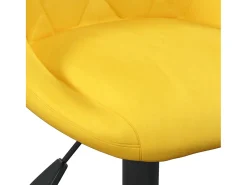 Taburete de cocina de terciopelo amarillo mostaza