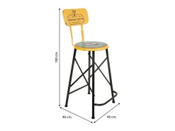 Taburete De Metal Alto Amarillo