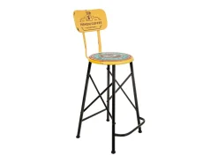 Taburete De Metal Alto Amarillo