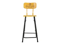 Taburete De Metal Alto Amarillo